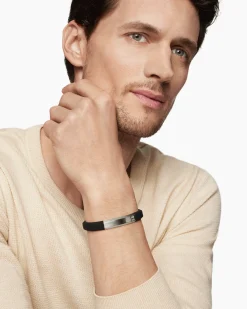 Streamline® ID Bracelet Black Rubber and Sterling Silver, 10mm