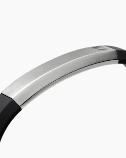 Streamline® ID Bracelet Black Rubber with Sterling Silver, 8mm