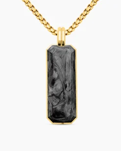 Streamline® Ingot Amulet 18K Yellow Gold with Forged Carbon, 43mm