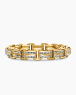 Streamline® Link Bracelet 18K Yellow Gold with Diamonds, 7.5mm