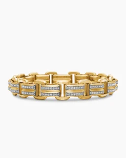 Streamline® Link Bracelet 18K Yellow Gold with Diamonds, 7.5mm