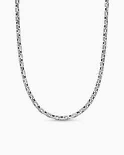 Streamline® Link Necklace Sterling Silver with Diamonds, 5.5mm