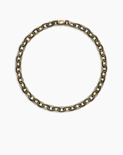 Streamline® Oval Link Necklace 18K Yellow Gold with Forged Carbon, 10.8mm