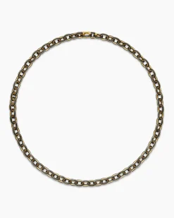 Streamline® Oval Link Necklace 18K Yellow Gold with Forged Carbon, 8.5mm