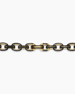 Streamline® Oval Link Necklace 18K Yellow Gold with Forged Carbon, 8.5mm