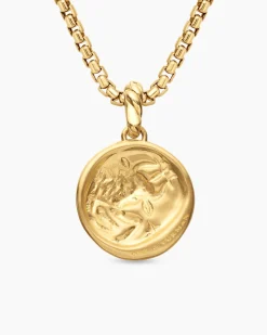 Taurus Amulet 18K Yellow Gold with Diamonds, 19mm