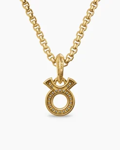 Taurus Amulet 18K Yellow Gold with Diamonds, 14.5mm
