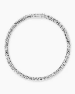 Tennis Bracelet 18K White Gold with Diamonds, 3mm