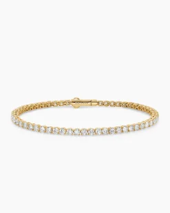 Tennis Bracelet 18K Yellow Gold with Diamonds, 3mm