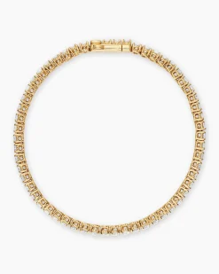 Tennis Bracelet 18K Yellow Gold with Diamonds, 3mm