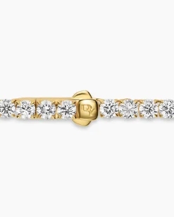 Tennis Necklace 18K Yellow Gold with Diamonds, 4mm
