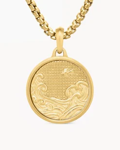 Water and Fire Duality Amulet 18K Yellow Gold, 24mm