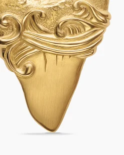 Waves Shark Tooth Amulet 18K Yellow Gold, 25mm
