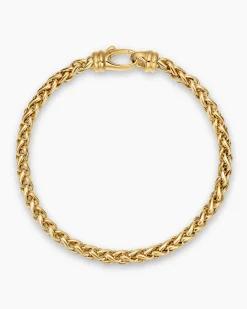 Wheat Chain Bracelet 18K Yellow Gold, 4mm