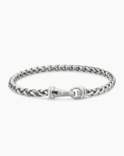 Wheat Chain Bracelet Sterling Silver, 4mm