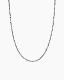Wheat Chain Necklace Sterling Silver, 2.5mm