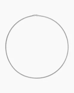 Wheat Chain Necklace Sterling Silver, 2.5mm
