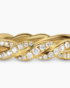 Wisteria® Band Ring 18K Yellow Gold with Diamonds, 4.4mm