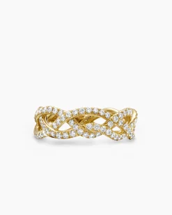 Wisteria® Band Ring 18K Yellow Gold with Diamonds, 7.3mm