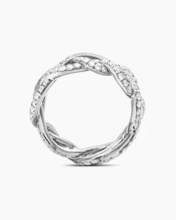 Wisteria® Band Ring Platinum with Diamonds, 7.3mm