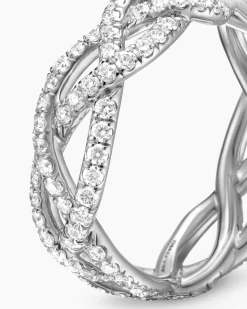 Wisteria® Band Ring Platinum with Diamonds, 7.3mm