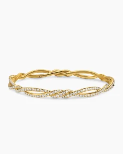 Wisteria® Bangle Bracelet 18K Yellow Gold with Diamonds, 5.4mm