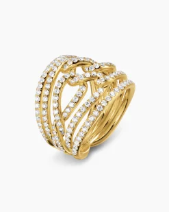 Wisteria® Dome Ring 18K Yellow Gold with Diamonds, 19.3mm