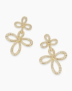 Wisteria® Drop Earrings 18K Yellow Gold with Diamonds, 37.8mm