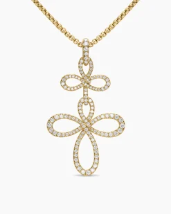 Wisteria® Pendant Necklace 18K Yellow Gold with Diamonds, 38.2mm