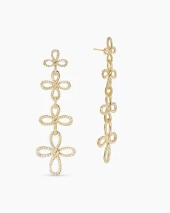 Wisteria® Statement Drop Earrings 18K Yellow Gold with Diamonds, 88.7mm