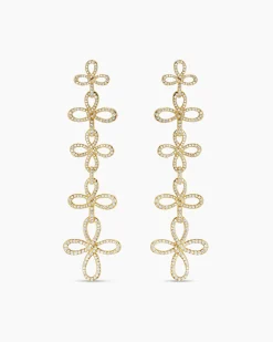 Wisteria® Statement Earrings 18K Yellow Gold with Diamonds, 90mm