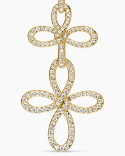 Wisteria® Statement Earrings 18K Yellow Gold with Diamonds, 90mm