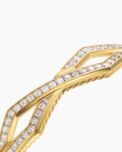 Zig Zag Stax™ Cuff Bracelet 18K Yellow Gold with Diamonds, 13mm