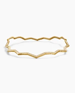 Zig Zag Stax™ Necklace 18K Yellow Gold with Diamonds, 5mm