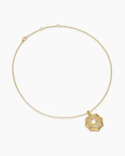 Zig Zag Stax™ Pendant Necklace 18K Yellow Gold with Diamonds, 28mm