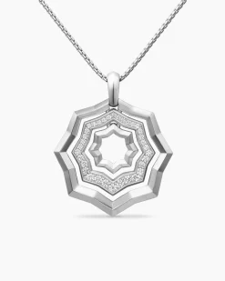 Zig Zag Stax™ Pendant Necklace Sterling Silver with Diamonds, 28mm