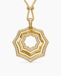 Zig Zag Stax™ Pendant Necklace 18K Yellow Gold with Diamonds, 38mm