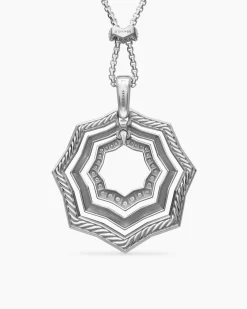 Zig Zag Stax™ Pendant Necklace Sterling Silver with Diamonds, 38mm