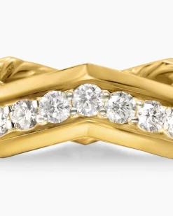 Zig Zag Stax™ Ring 18K Yellow Gold with Diamonds, 5mm